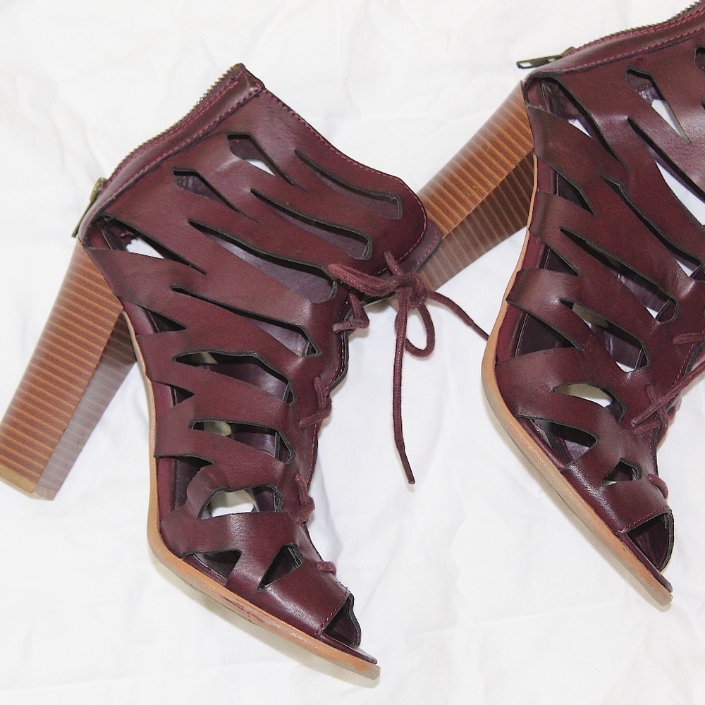 Aldo Strappy Chunky Gladiator Heels, Purple